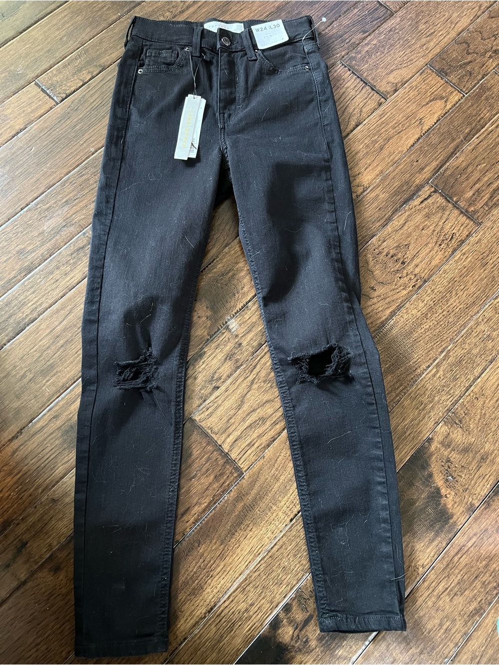 Topshop Black Distressed Kids Skinny Jeans NWT